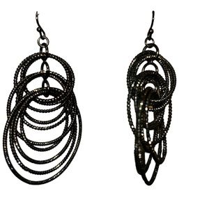Lia Sophia earrings black silver sparkly